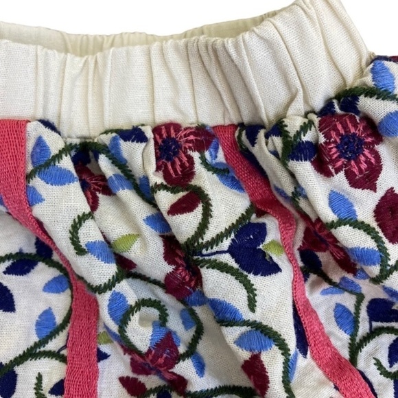 TJ MAXX Toddler Girls Embroidered Floral Dress Skirt Mini Cream Blue Pink Sz 4T - Picture 4 of 11